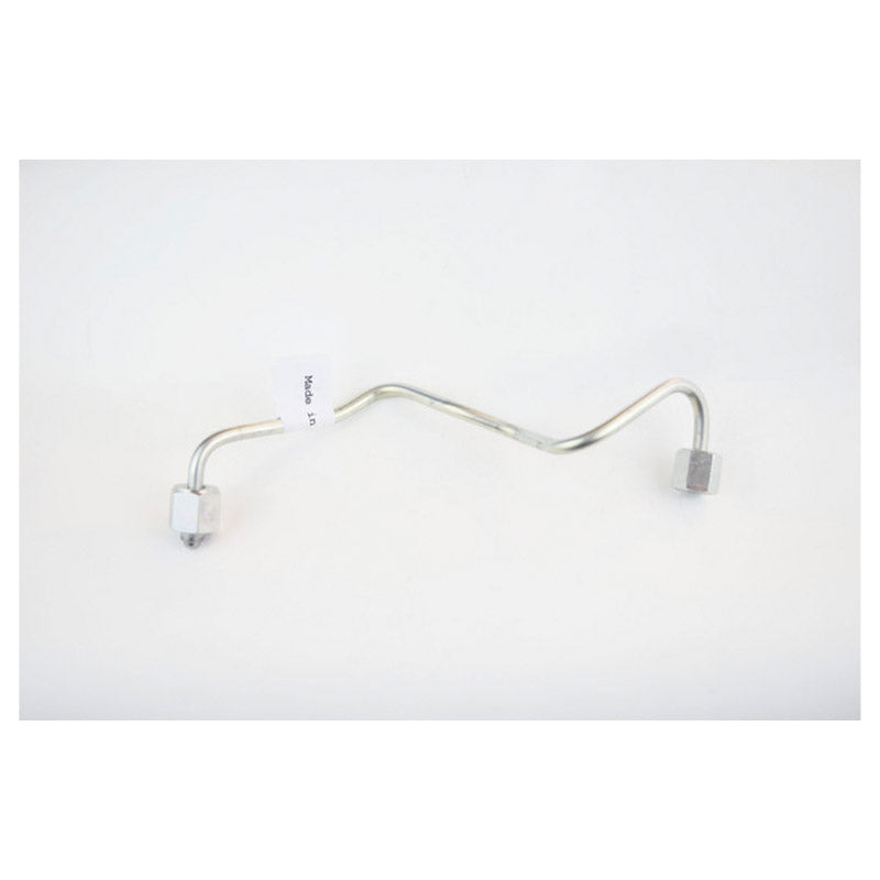 A fuel injection line cylinder for a Duramax engine, featuring metallic construction with connectors at both ends.